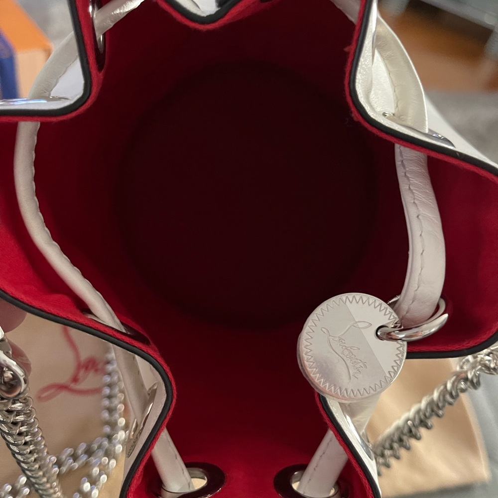 Christian louboutin Marie Jane Embellished leather bucket bag White pristine - Picture 6 of 16